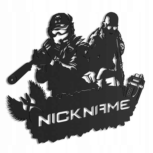 Dřevěný 3D obraz Counter Strike Csgo Cs 2 Váš Nick Nástěnná Dekorace XL