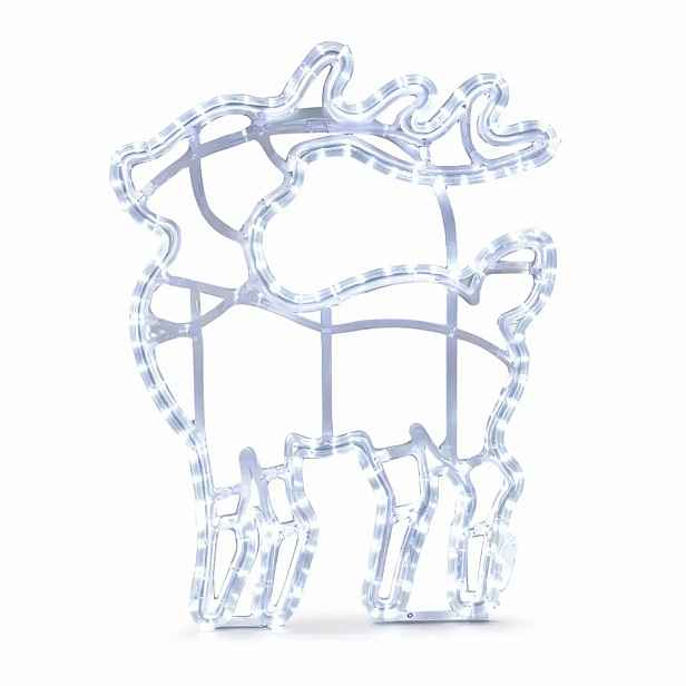 Easy Fix 2D LED svítící jelínek, závěsný, 47 × 64 × 2 cm, ledově bílá, 3D tisk, DZX0093S1