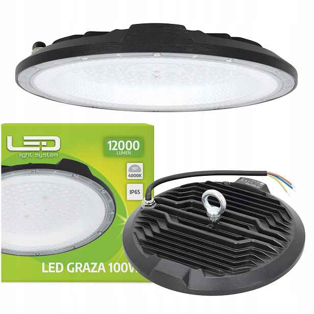 Průmyslové svítidlo Výkonná lampa Ufo 100W 4000K IP65 90°
