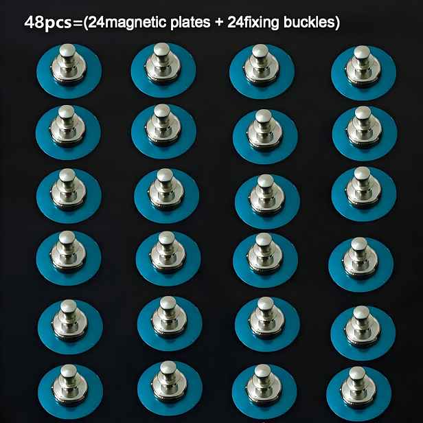 TEMU Sada 48 ks magnetických sponek na závěsy s velkými magnety ve stylu špendlíků, navržené pro upevnění závěsů sprchových závěsů ke stěnám