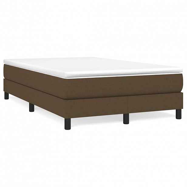 vidaXL Rám postele s boxspringem tmavě hnědá 120 x 200 cm textil