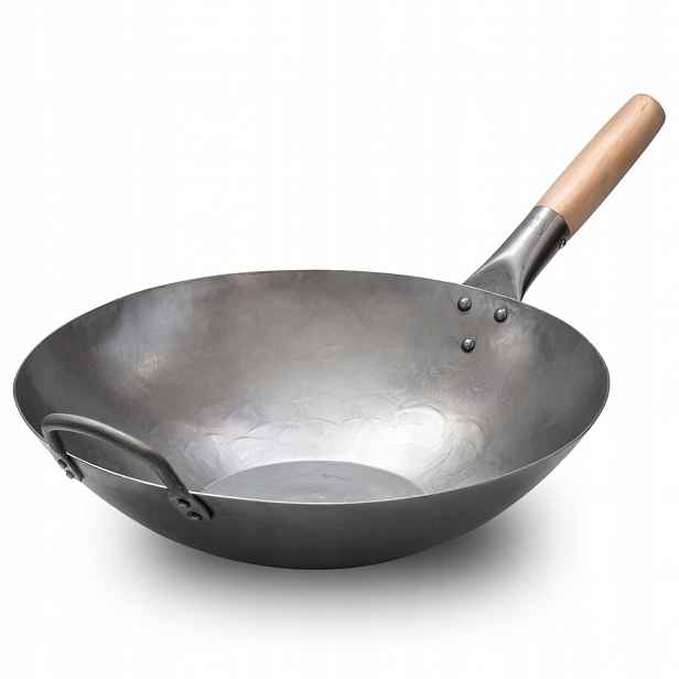 Pánev Wok 35 cm Ocel Ploché dno Plyn/indukce Hluboká Craft Wok