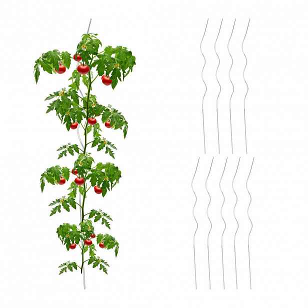 Relaxdays SPIRÁLA Stříbrná 10-kusový set pozinkovaná ocel 90 cm