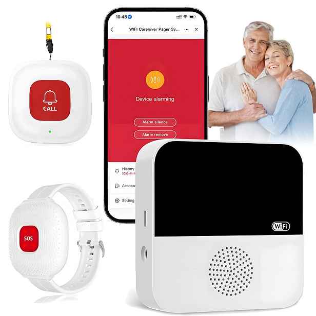 Alarmový Systém Pro Seniory S Wifi App Hub Sos Páskou 70 m Tlačítky