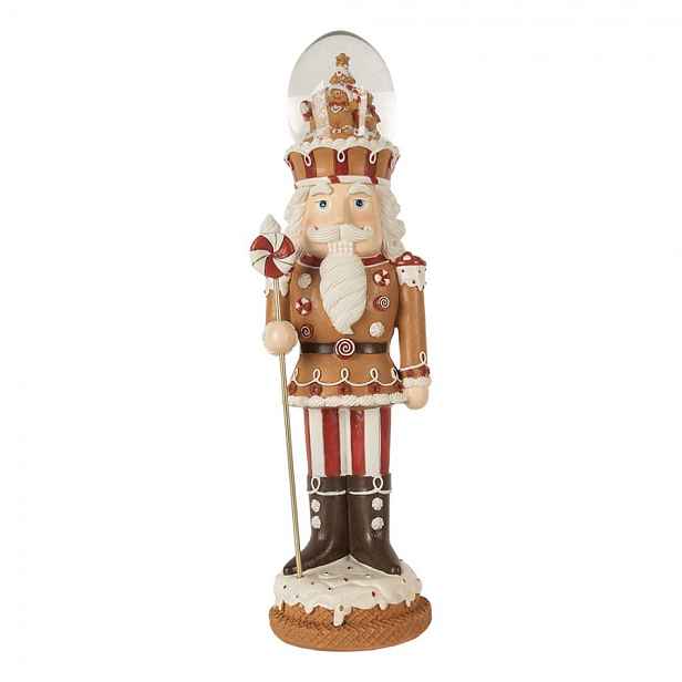 Perníkový Louskáček Nutcracker s LED světýlky - 14*13*48 cm / 3*AA Clayre & Eef