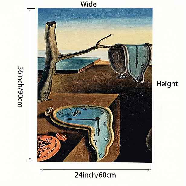 TEMU 2D plochý, 2D plochý, [Nástěnné dekorativní obrazy] 1ks bezrámový tisk na plátno - 2D [plochý] surrealistický umělecký tisk, s deformovanými