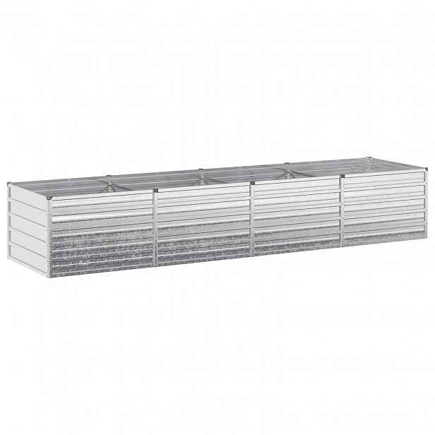 vidaXL Vyvýšený zahradní záhon Stříbrná 320 x 80 x 55 cm pozinkovaný