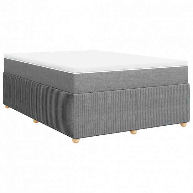 vidaXL Box spring postel s matrací světle šedá 140 x 200 cm textil