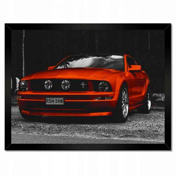 Plakáty v rámu 40x30 Červený Ford Mustang