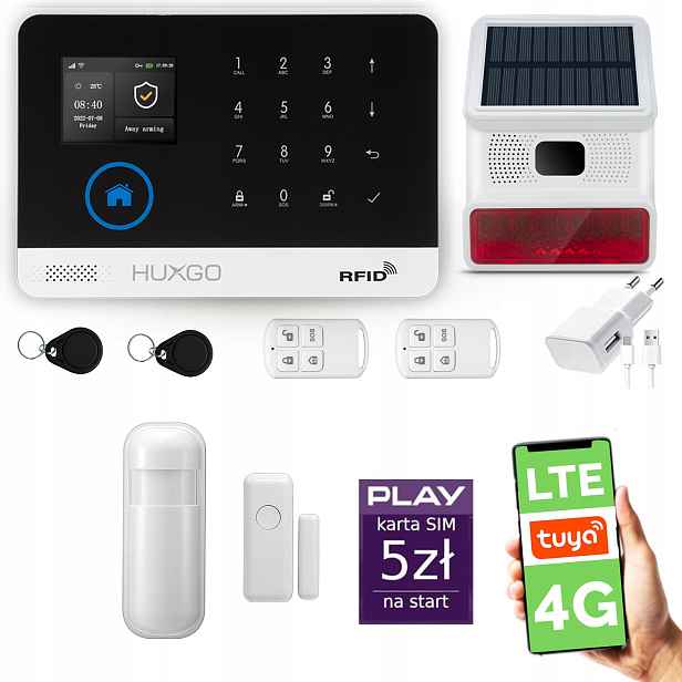 Bezdrátový alarm WiFi Gsm 4G, Tuya, alarmová sada Huxgo HXA003 R1BS