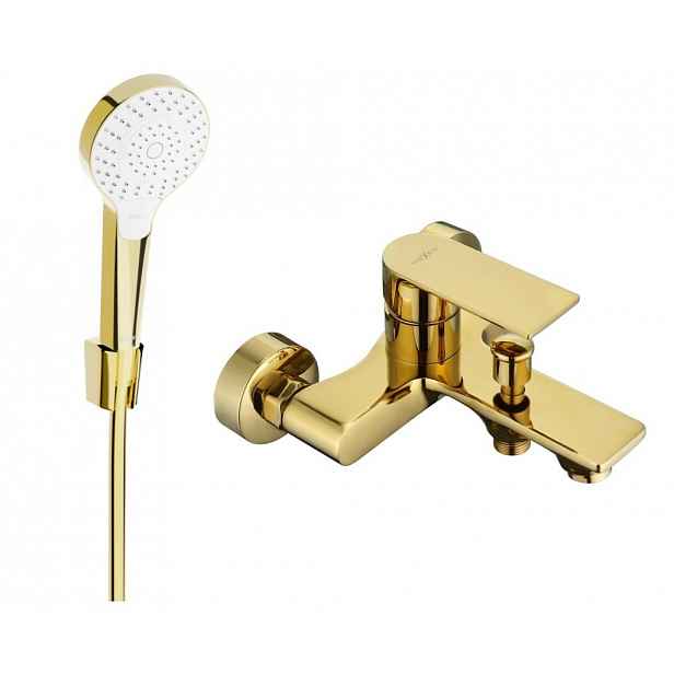 MEXEN - R05 Royo vanová baterie se sprchou set, zlato 7223R05-50
