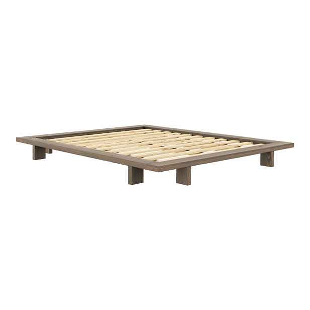 Hnědá dvoulůžková postel z borovicového dřeva s roštem 160x200 cm Japan – Karup Design