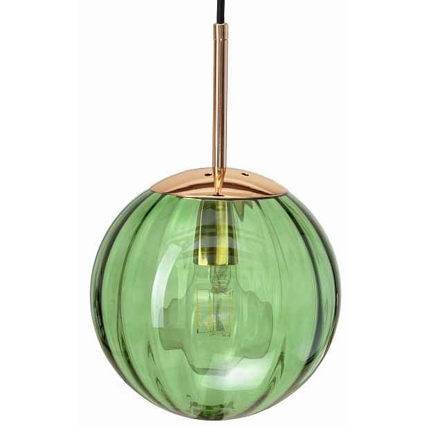 Skleněná závěsná stropní lampa Pandora zelená