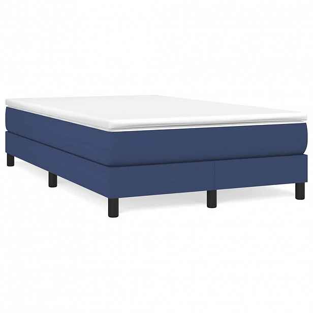 vidaXL Rám postele s boxspringem modrá 120x200 cm textil