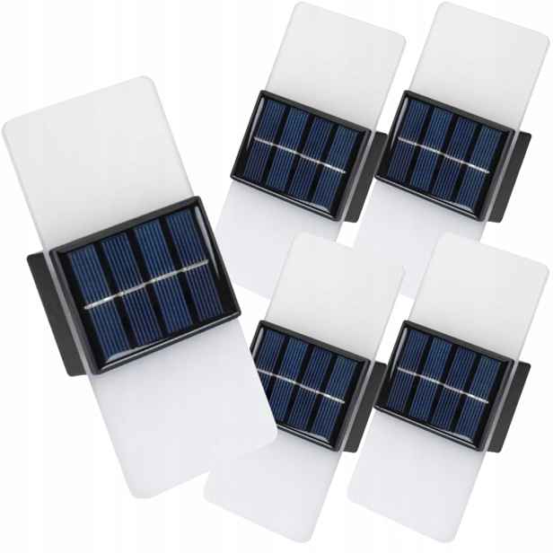 5 x Solární dekorativní zahradní Led lampa Nástěnné svítidlo Osvětlení stěny Fasády