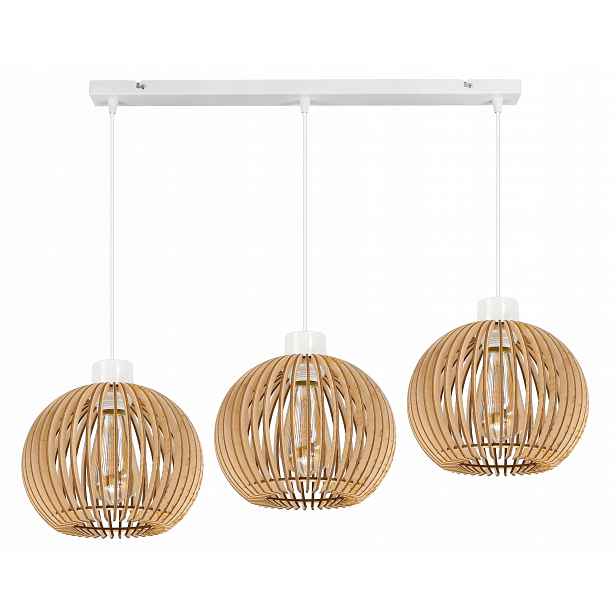 Závěsná lampa lustr převislý strop stínidlo dřevo 3