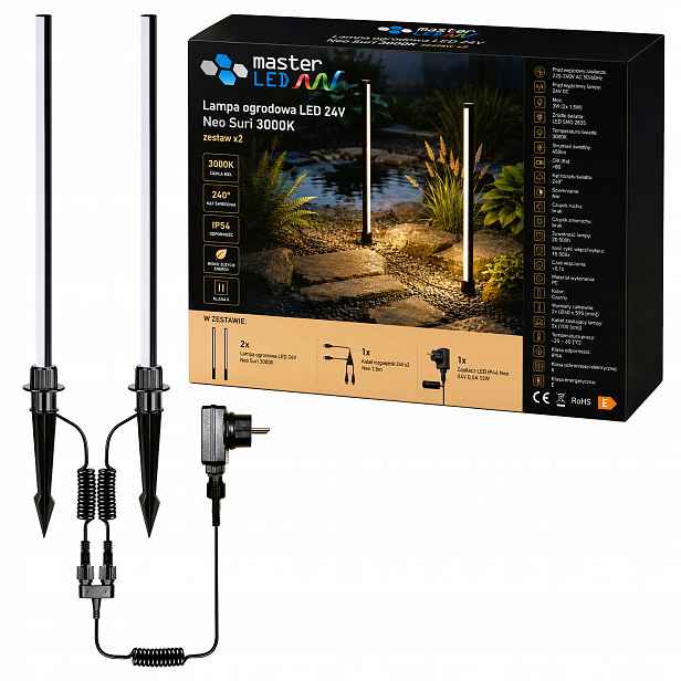 2x Zapichovací zahradní lampa 3000K ovladač