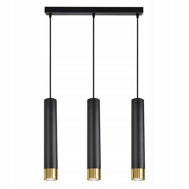 Závěsná lampa Spot Tuby Metal Černá Zlatá GU10