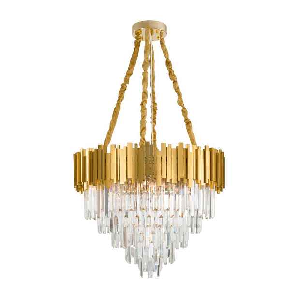 Kovové závěsné svítidlo ve zlaté barvě s křišťálovým stínidlem ø 73 cm Grane – Nova Luce