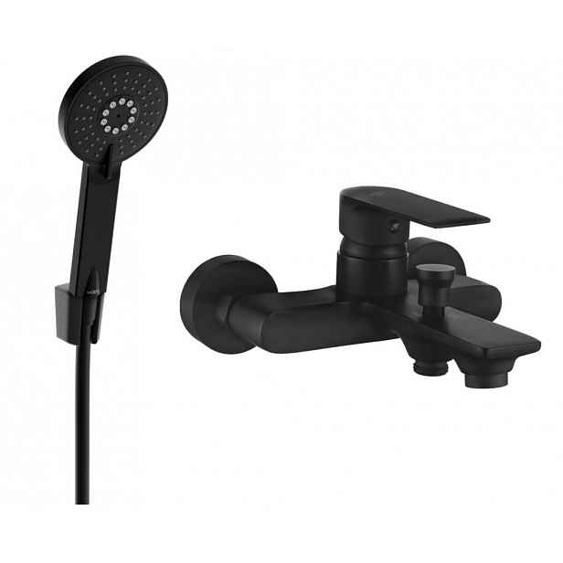 MEXEN - R40 Royo vanová baterie se sprchou set, černá 7223R40-70