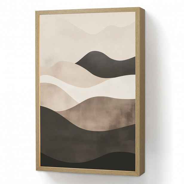 OnlyWow NÁSTĚNNÁ LAMPA S AKUMULÁTOREM Abstraktní - Krajina - Vlny - Krémová barva 40x60 cm