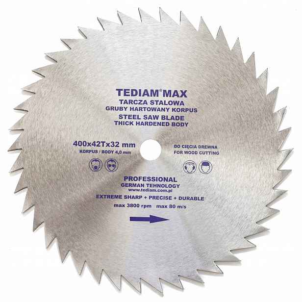 Tvrzený kotouč na dřevo Tediam Max 400x30 42T Tlustý Korpus 4 MM Silný