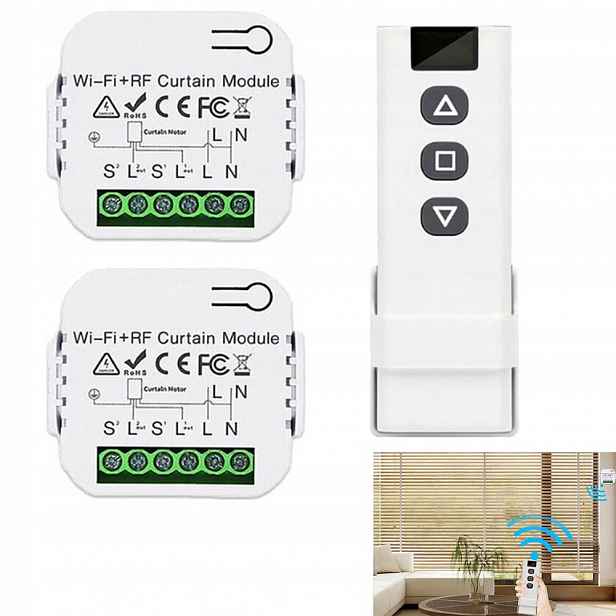 2x Ovladač pro rolety a žaluzie Úhel náklonu Lamely WiFi Z Pilot RF433