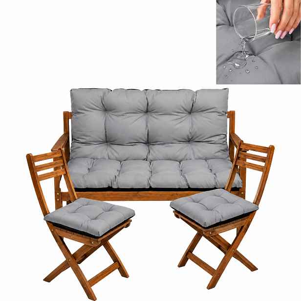 Polštář na zahradní houpačku Vodotěsný 120x60x50 +2x 45x45 Ocelový
