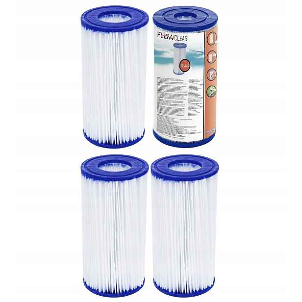 4X Filtr Filtry Čerpadla Bazén Filtrační filtrační vložka Best-way III 58012