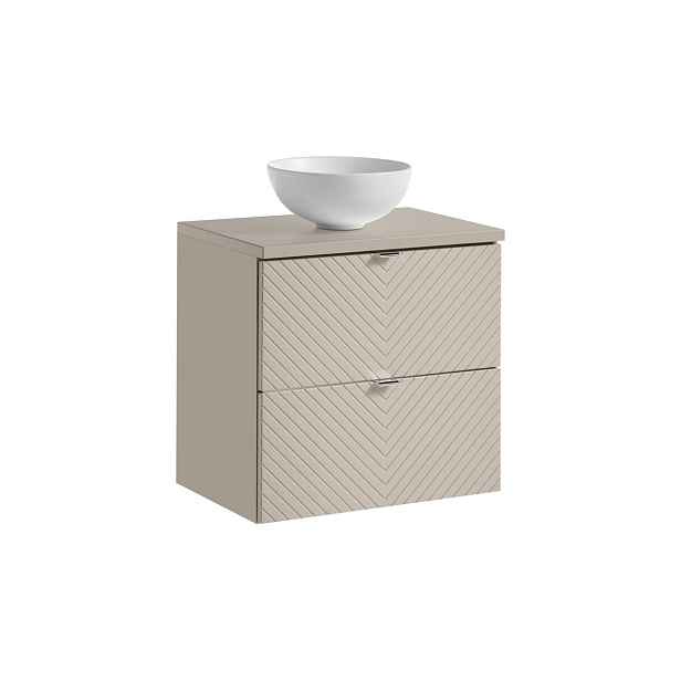 Comad Závěsná skříňka Viva Cashmere Domi I s deskou a umyvadlem 60 cm kašmírová
