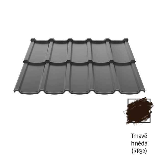 Krytina plechová Ruukki Modular 40 Matt RR32 tmavě hnědá