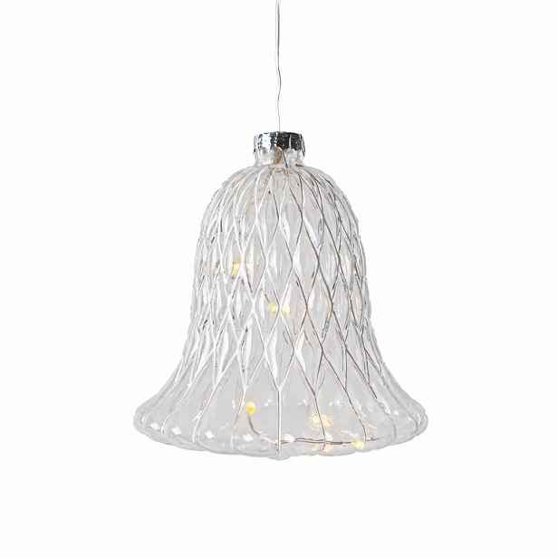 LED skleněný zvonek, čirý, Ø 9 × 10 cm, 5 diod, IP20 interiér, 1× AAA