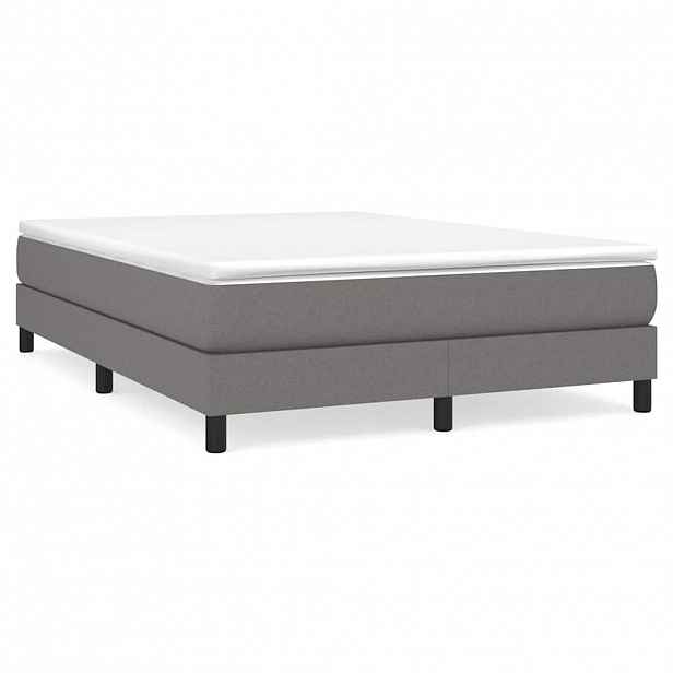 vidaXL Rám postele s boxspringem tmavě šedý 140 x 190 cm textil