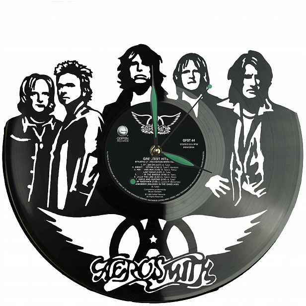 Aerosmith Dárek Originální dekorace do domu Hodiny z vinylové desky