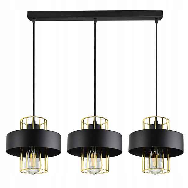 Závěsná lampa Lustr Stropní Svítidlo Černá Bílá Loft