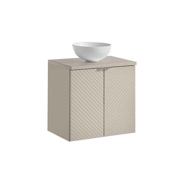Comad Závěsná skříňka Viva Cashmere Domi II s deskou a umyvadlem 60 cm kašmírová