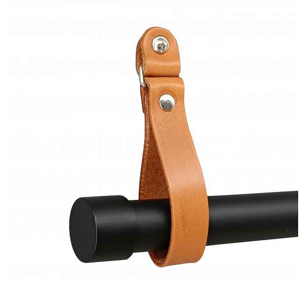 Garnýž 25 mm Černý 140 cm držák Kůže koňak 2