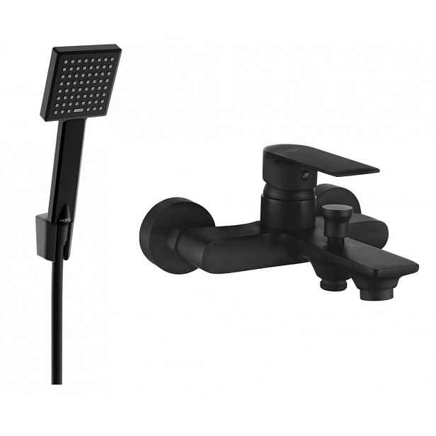 MEXEN - R45 Royo vanová baterie se sprchou set, černá 7223R45-70