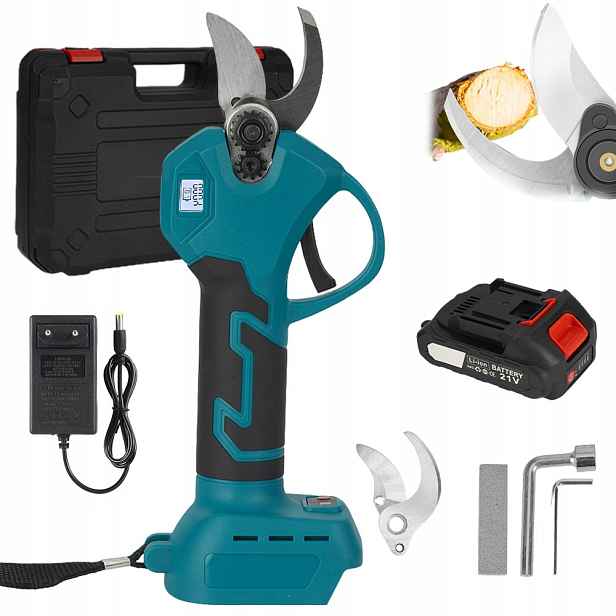 Zahradní nůžky Zahradní Elektrické Nůžky Modré Pro Větve 2XAKU