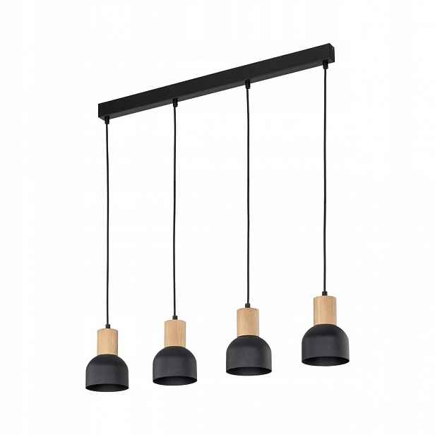 Závěsná lampa Cairo Černá Kovové Stínidla 4xE27 Moderní Designové