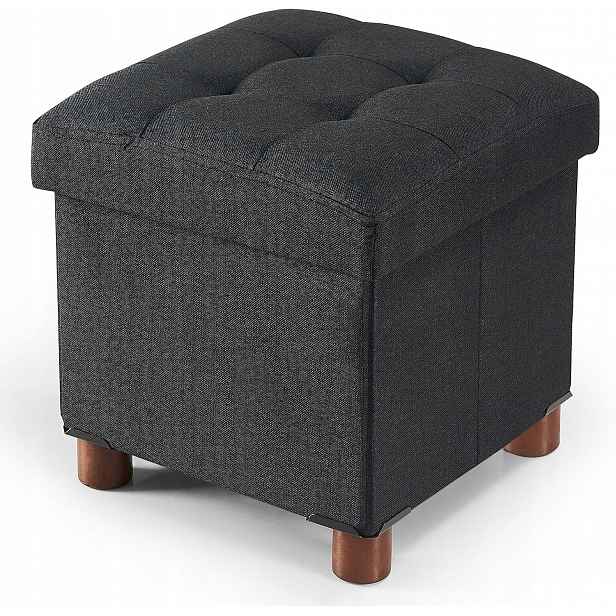 Taburet S Úložným Prostorem 32x32x32,5 CM Černý