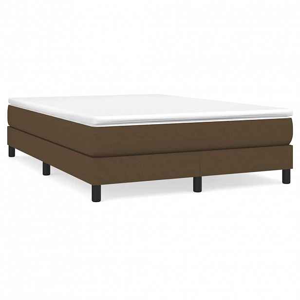 vidaXL Rám postele s boxspringem tmavě hnědý 140 x 190 cm textil