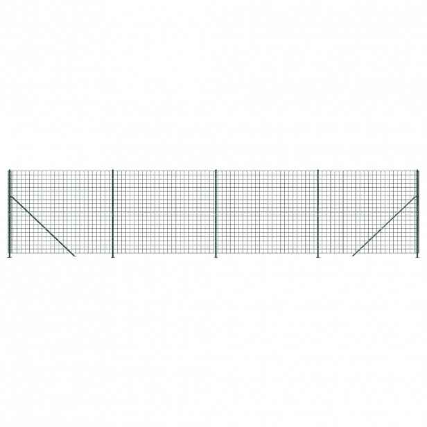 vidaXL Drátěný plot s přírubami zelený 1,6 x 10 m