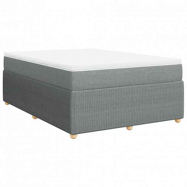 vidaXL Box spring postel s matrací světle šedá 160 x 200 cm textil