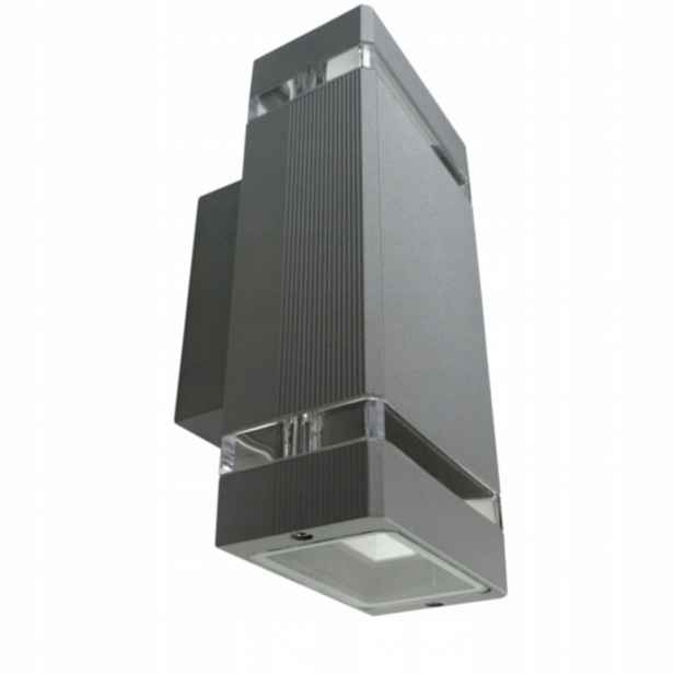 Fasádní svítidlo 2xGU10 2x50W IP54 šedá nástěnná lampa