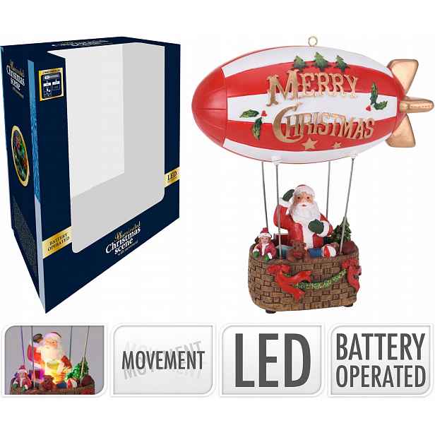 Led figurka Xmas Scene Zeppelin Kormidelní loď 26 CM