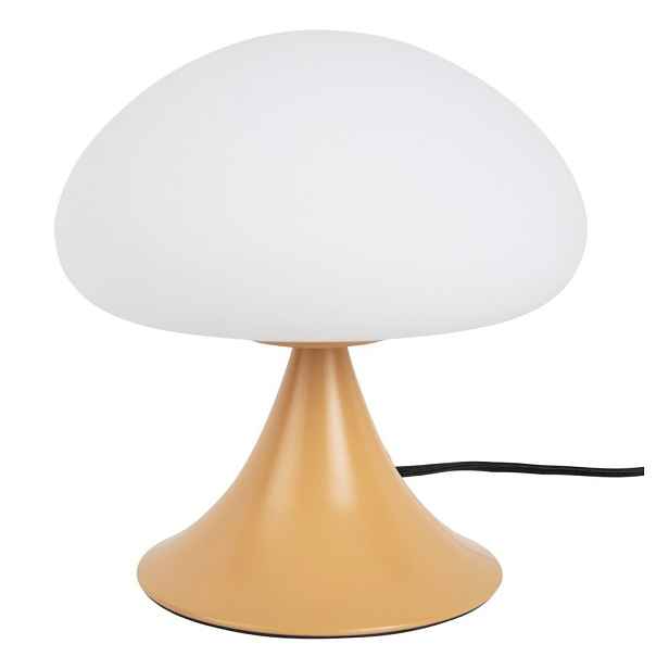 Okrově žlutá kovová stolní lampa se skleněným stínidlem (výška 21 cm) Hongo – Leitmotiv
