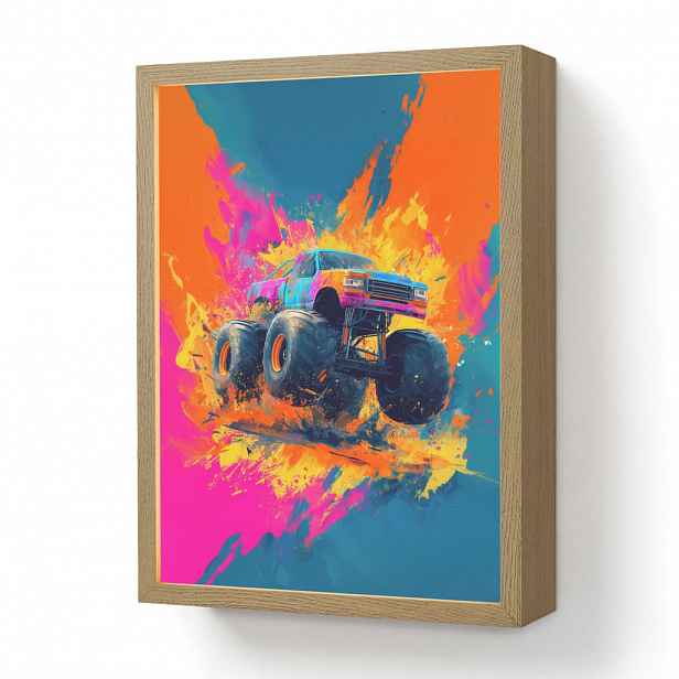 OnlyWow DOBÍJECÍ NOČNÍ LAMPIČKA Monster truck - Abstraktní - Stříkající barva - Barevné 30x40 cm
