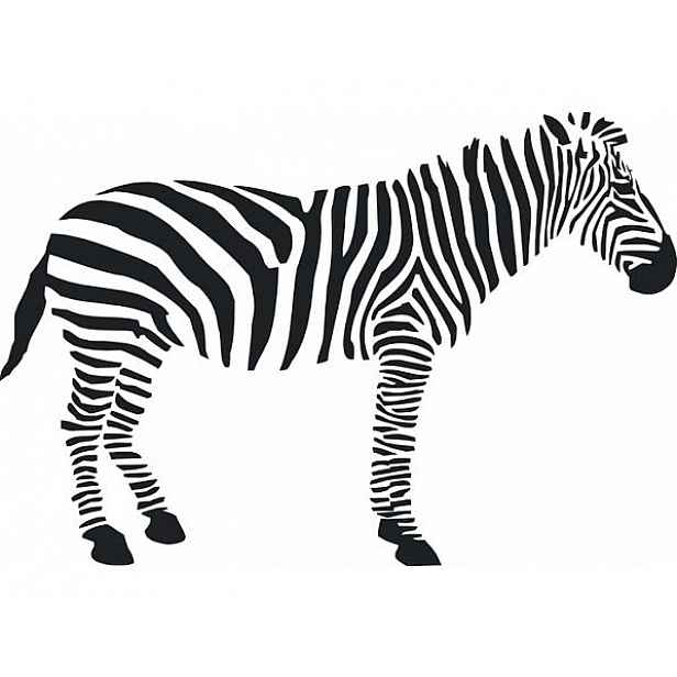 Samolepící dekorace Zebra černá 070, lesklá do exteriéru