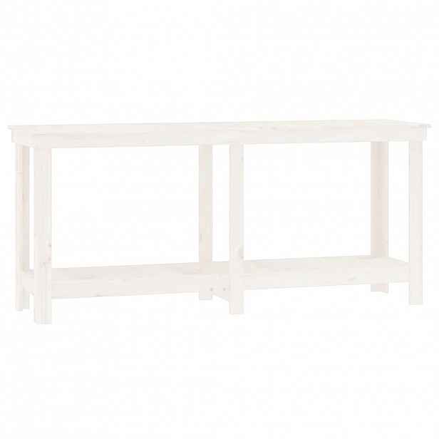 vidaXL Dílenský stůl bílý 180 x 50 x 80 cm masivní borovice